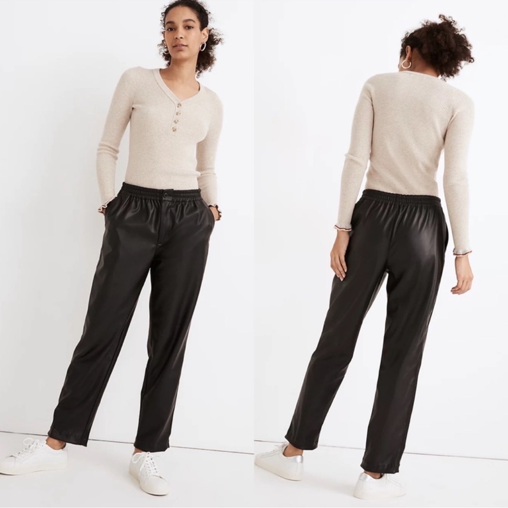 NWT Madewell Vegan Leather Track Trousers medium